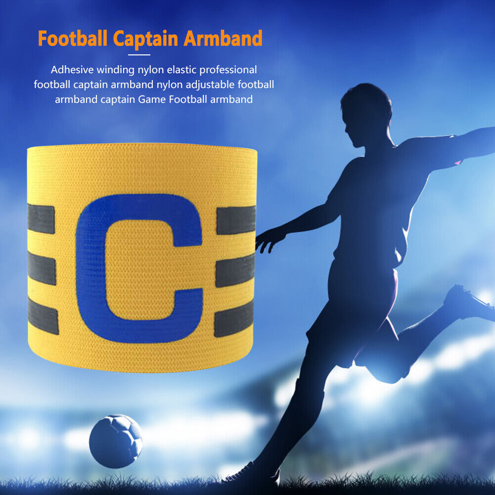 Player Leader Football Captain Armband Nylon Soccer Group Arm Band (Yellow)