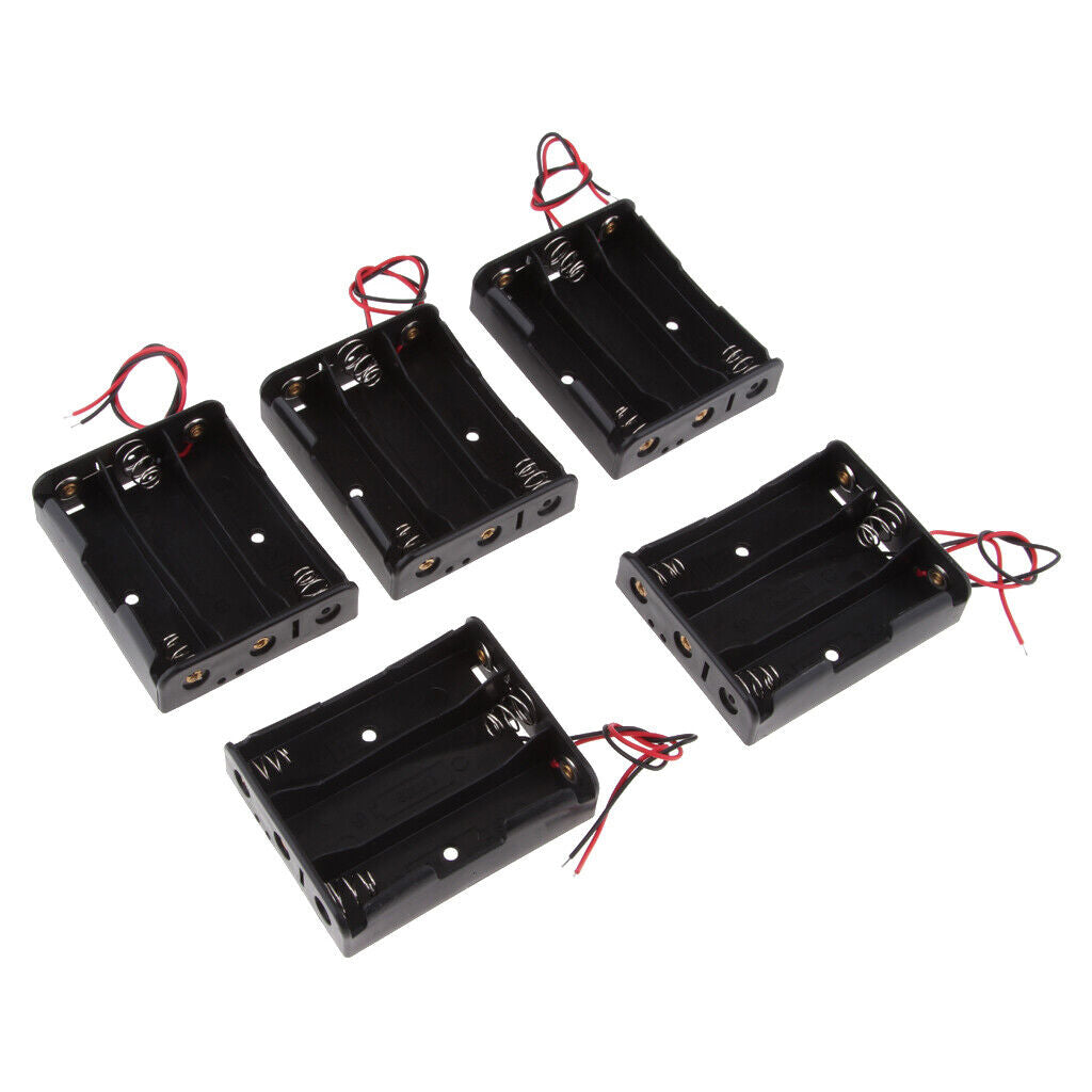 18650 Battery Case Holder, 5 Pcs 3-Slot x 3.7V DIY Battery Storage Box