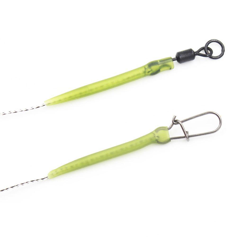 50pcs/bag Durable Rubber Tip Tube Anti Wrap Sleeve Connect with Fish Hook