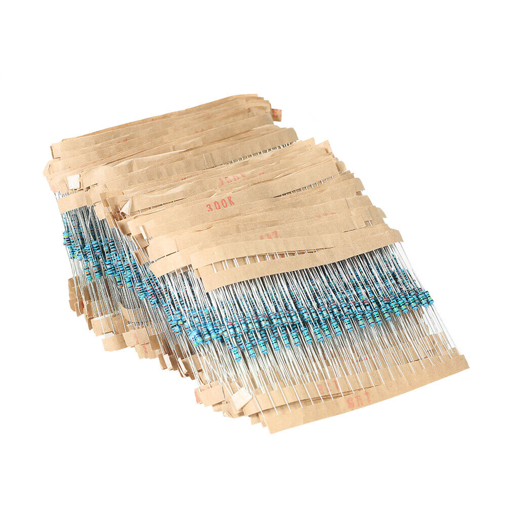 2600 Pcs 130 Values 1/4W 0.25W 1% Metal Film Resistors Assorted Pack Kit