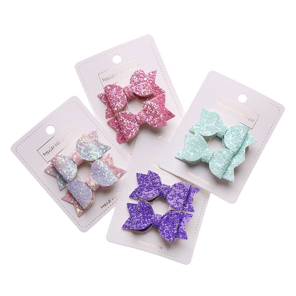 Layer Baby Girls Glitter Bows Headwear Sequin Bow Kids Hair Clips Cute Hairpins