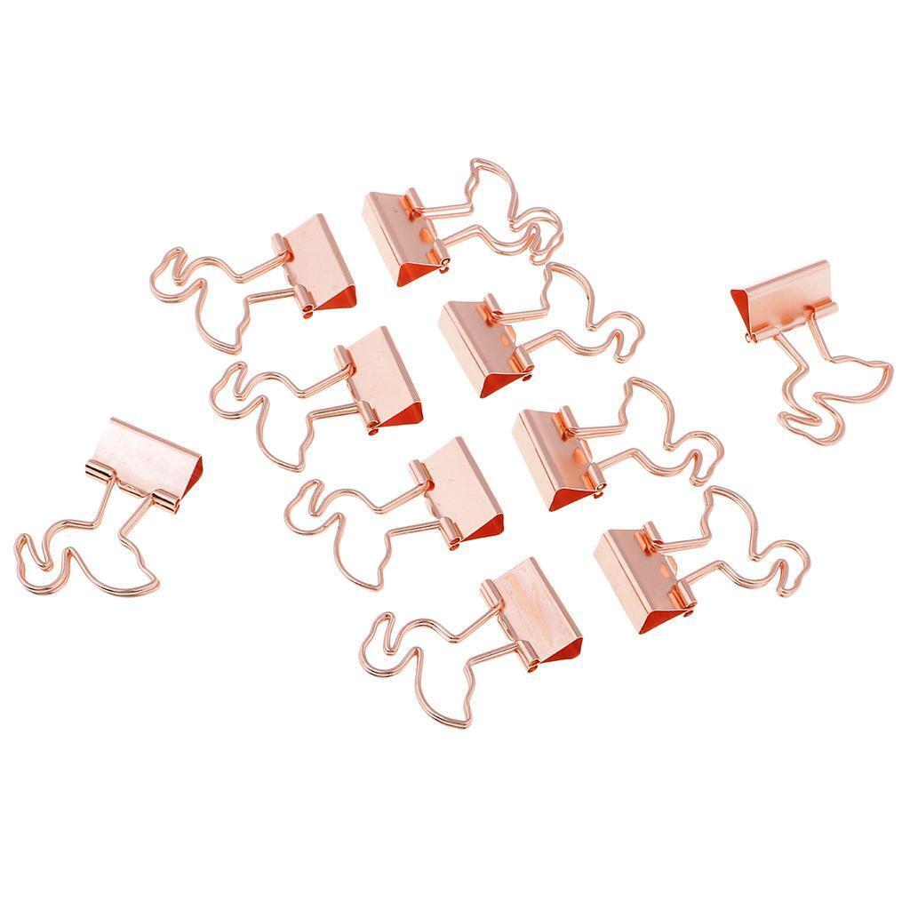 10 Pieces Cute Flamingo Metal Foldback Binder Clips Stationary Paper Clips