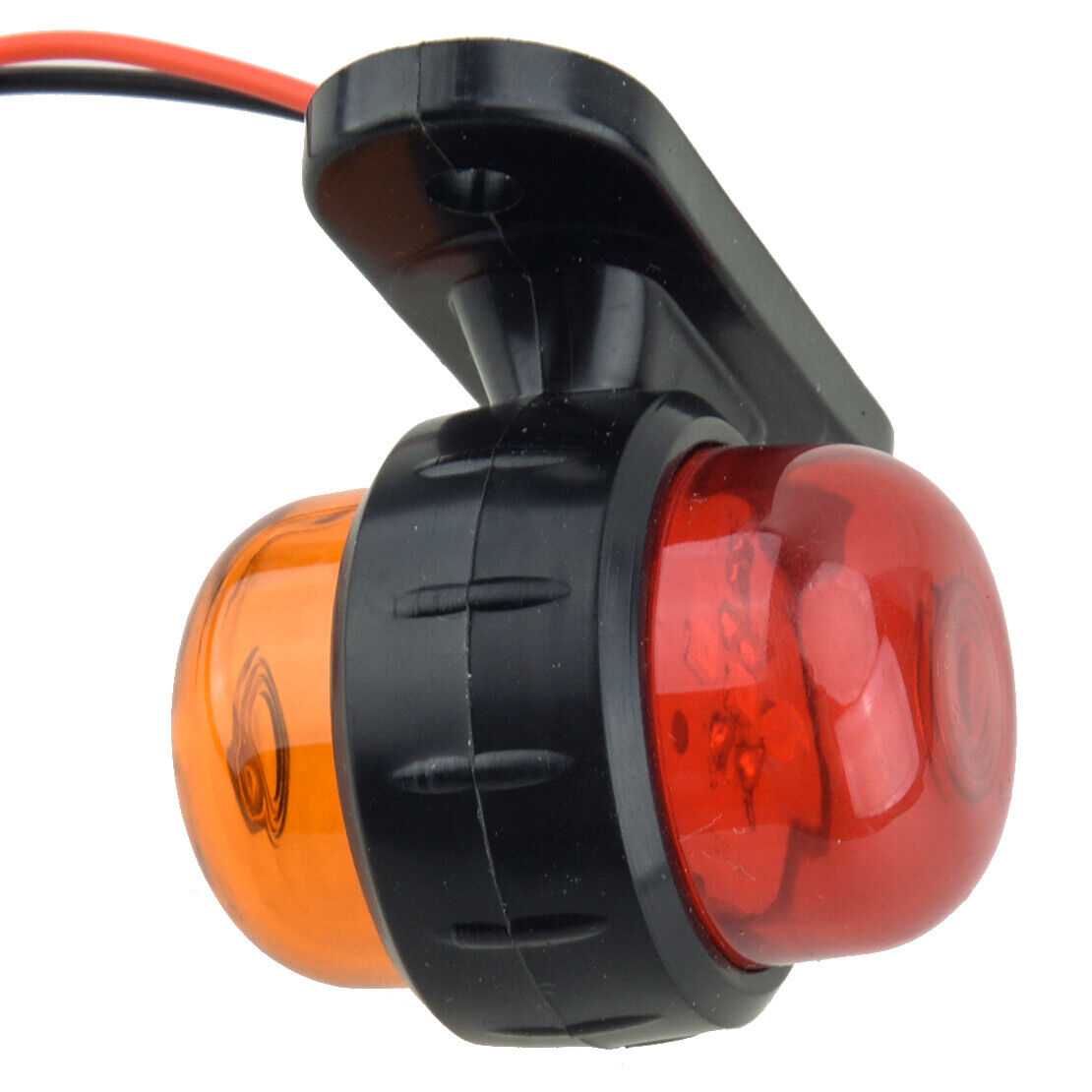 4x Truck Trailer Dual Face LED Side Marker Lights Round Bullet Turn Signal Lamp