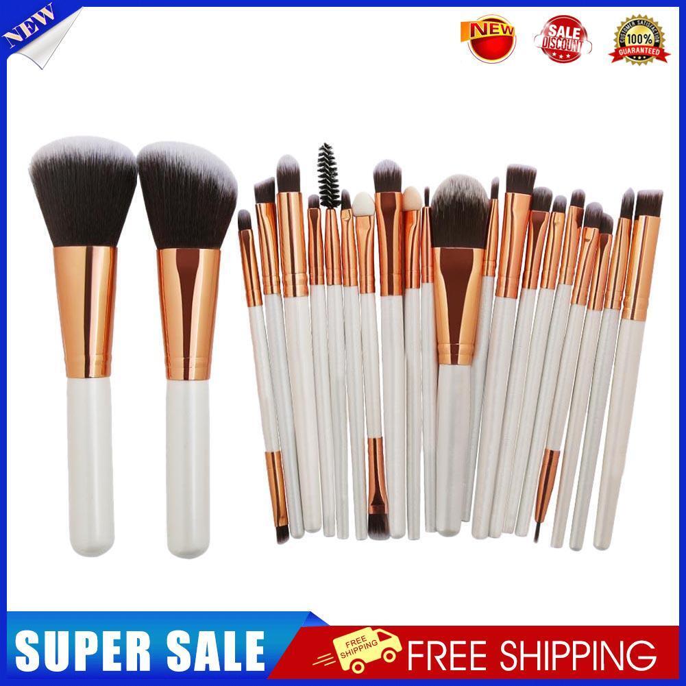 22pcs Makeup Brushes Kit Pro Eyeshadow Liner Lip Concealer Tool(White)