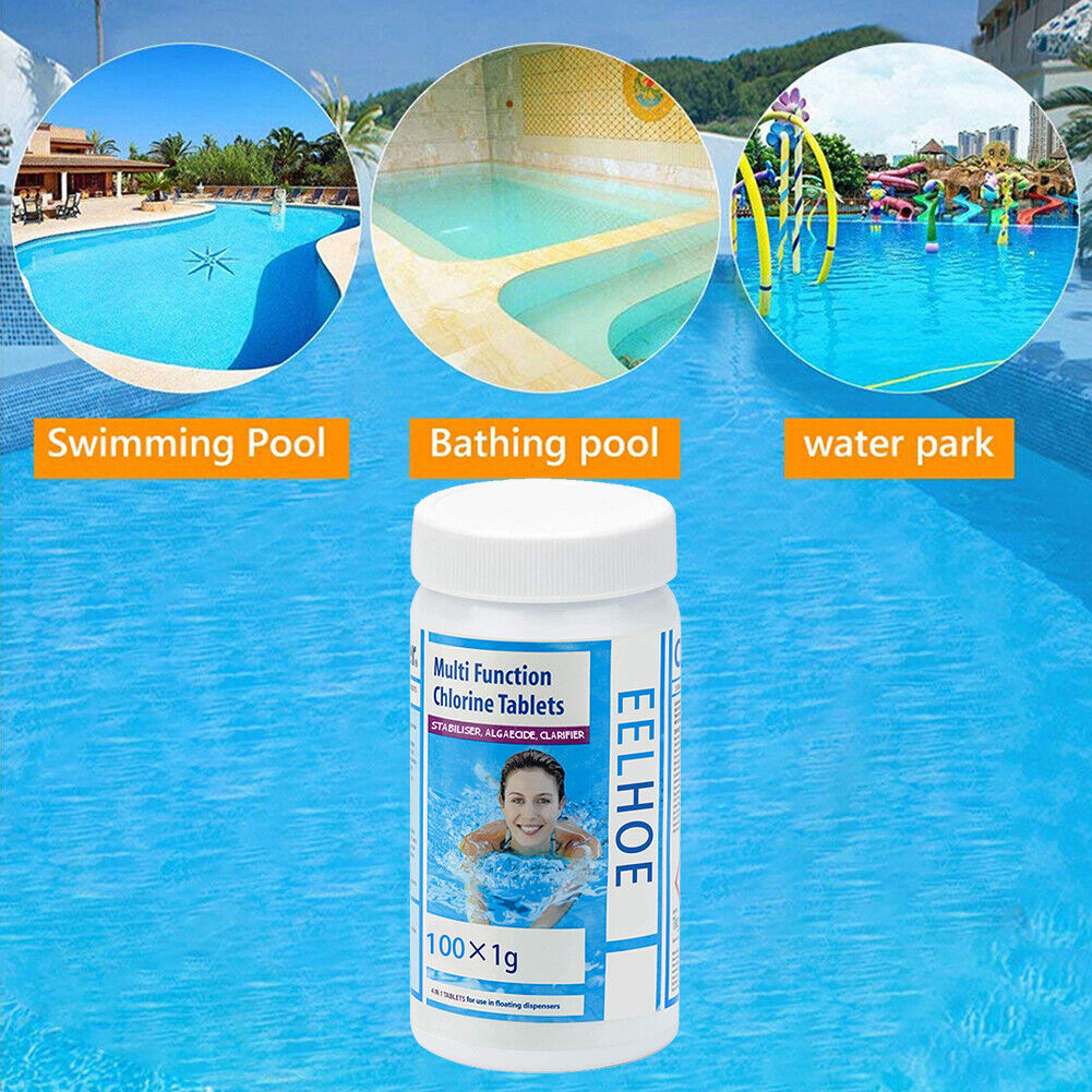 100pcs 100g Swimming Pool Cleaning Tablets Effervescent Pills Cleaner Tools