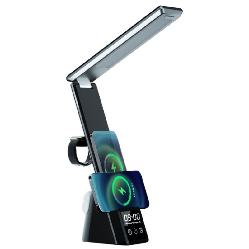 Eye Protect Study Business Light Desktop Wireless Charger LED Clock Three In One
