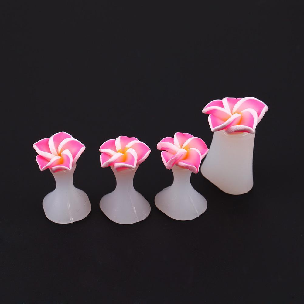 8pcs/set Silicone Toe Separator Salon Polish Manicure Pedicure Tool(Pink)