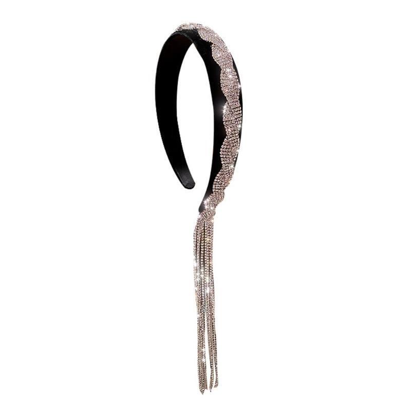 Simple Headband HairClip Rhinestone Tassel Hair Hoop Hairbands for Women