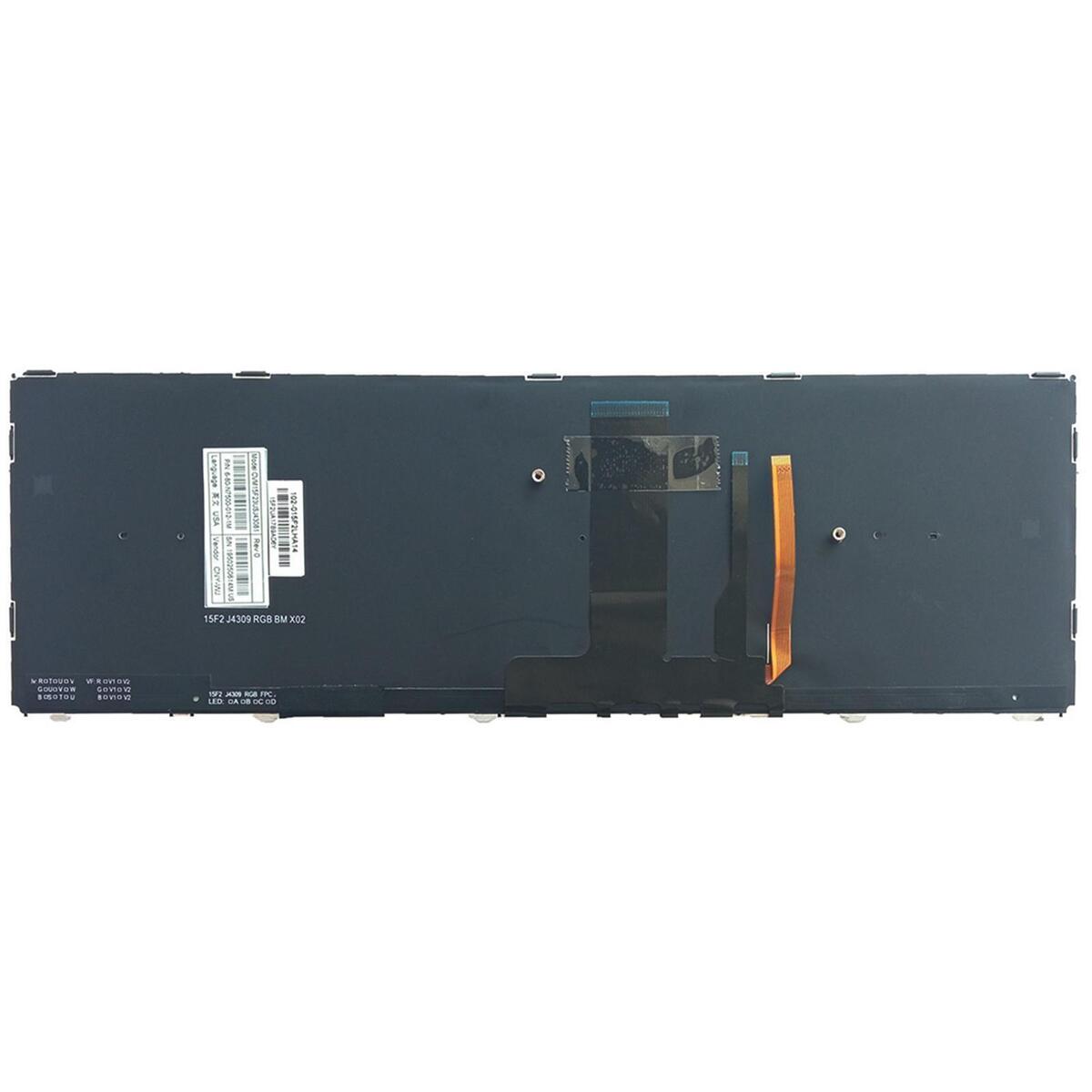 Laptop Keyboard, RGB Backlit English US for N850 N950 6-80-N85H3-191-1 ,Black