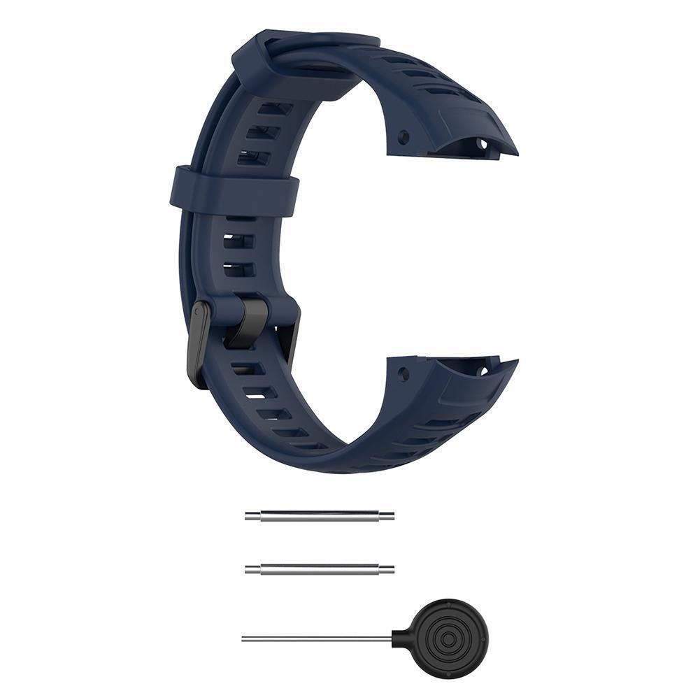 Silicone Watchband Bracelet Strap w/Buckle for Garmin Instinct (Navy Blue)
