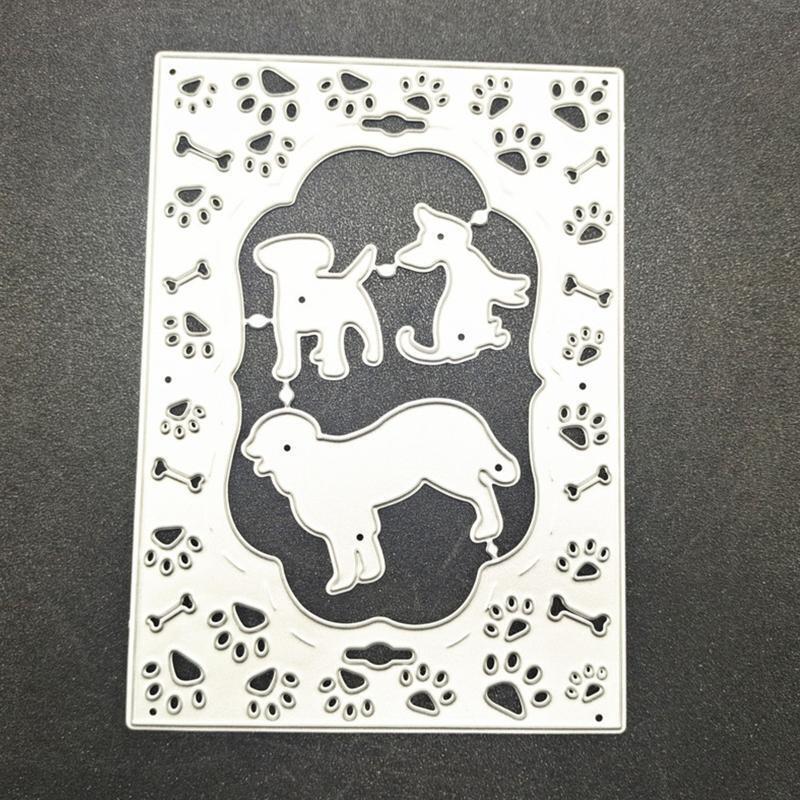 Cat Dog Bone Footprint Metal Cutting Dies Stencil Scrapbooking DIY Album Stamp