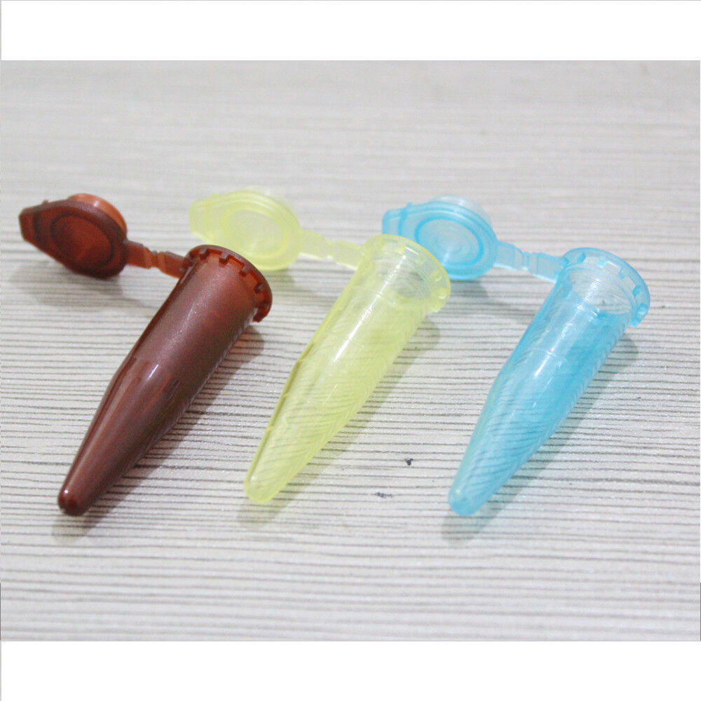 1.5 ml Centrifuge Tube Plastic Test Vials Container Bottle Assorted Colors 100x