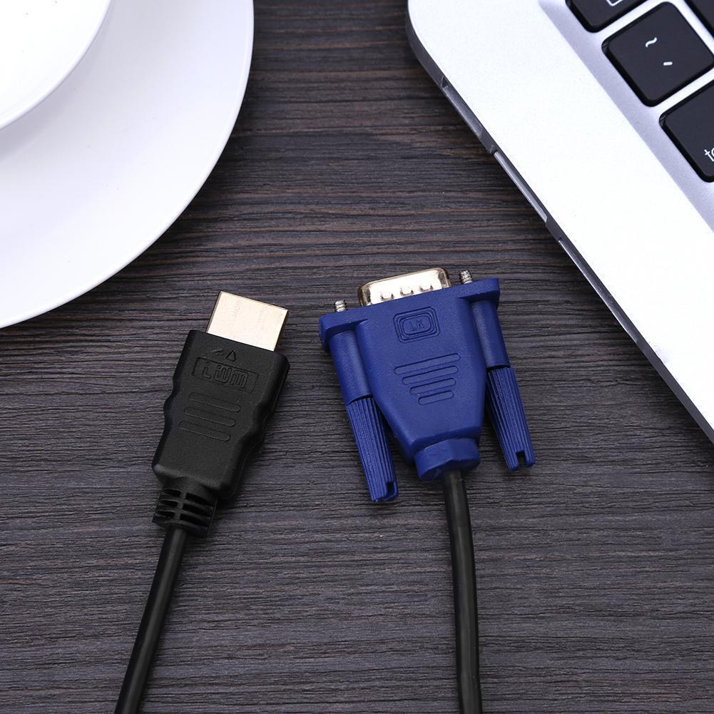 HDMI-compatible Male to VGA Male Transfer Wire HDTV Converter Adapter Aux C