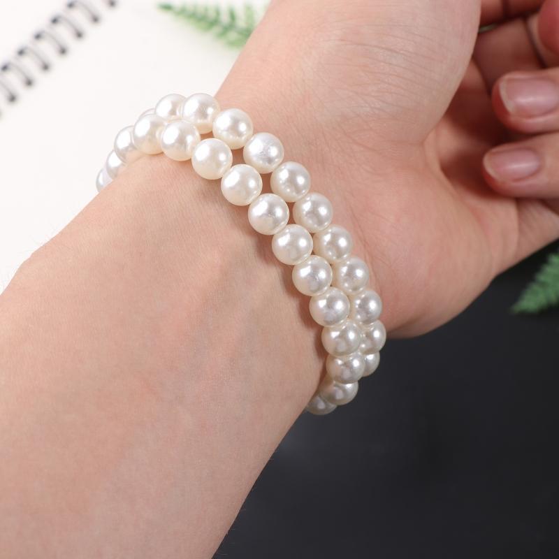 8 Pieces Handmade Elastic Corsage Bands Wristlets Accessories for Wedding Party