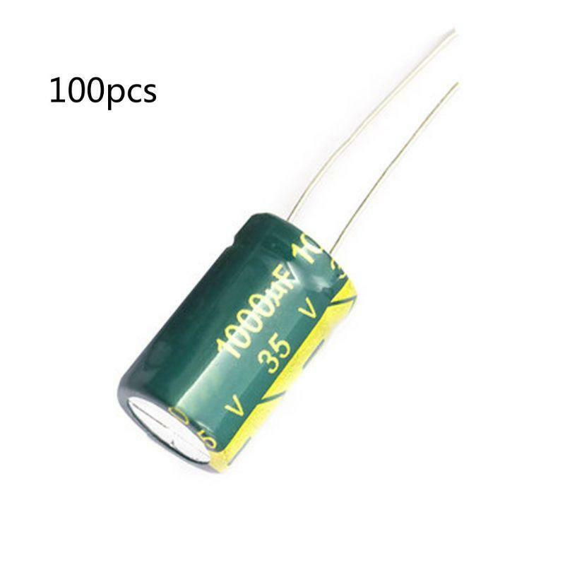 100pcs/set 35V 1000UF Electrolytic Capacitor High Frequency Low Resistance