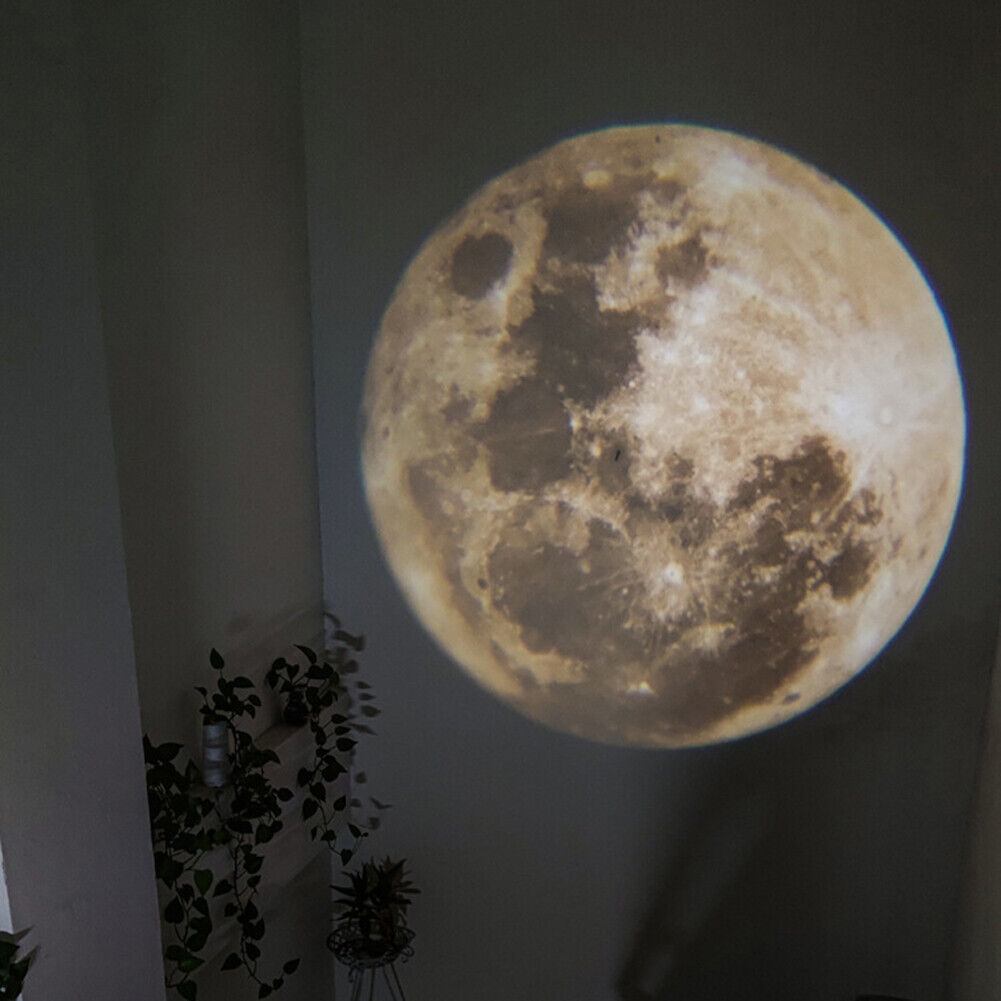 LED Moon Earth Projector Lamp Photo Atmosphere Bedroom Rotating Night Light