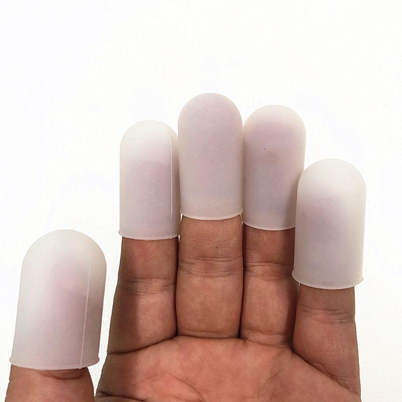 5Pcs Anti-dust Heat Resistant Anti Slip Silicone Finger Sleeves Jewelry Making