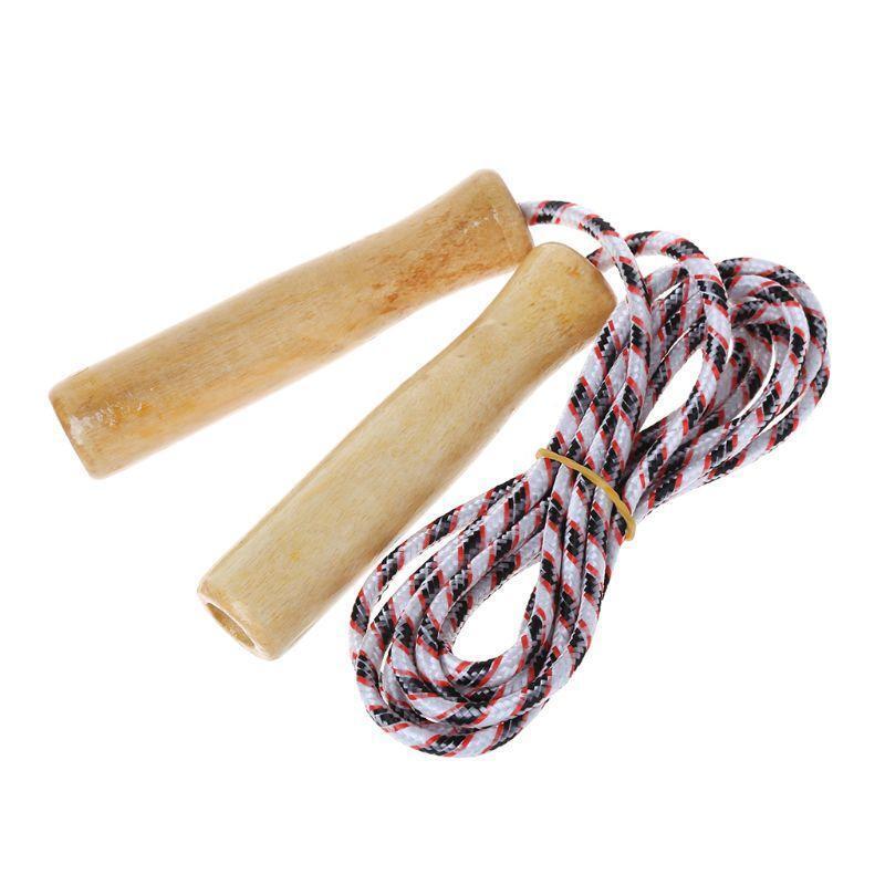 Hot 2m Wooden Handle Jumping Rope Kid Fitness Equipment Practice Speed Skipping