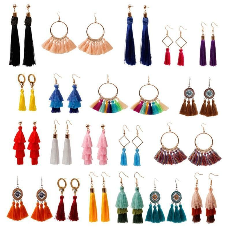 20 Pairs Fashion Colorful Earrings Set With Tassel Earrings Or Bohemian