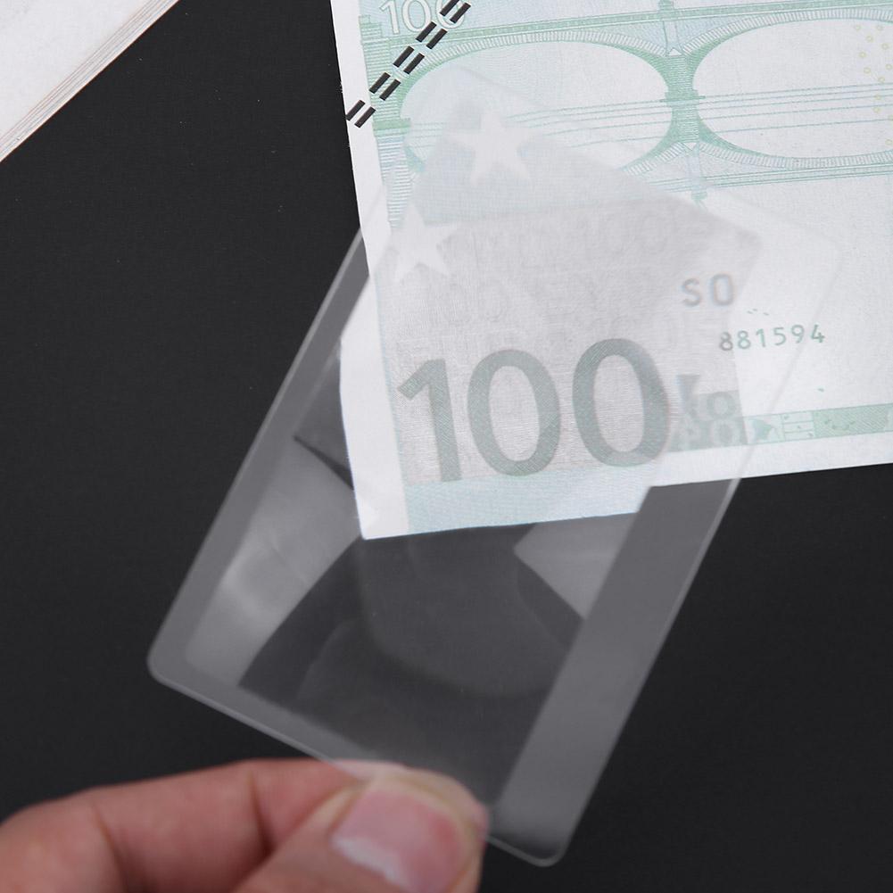 5pcs 3X Credit Card Shape Magnifiers Transparent Magnifier Fresnel Lens
