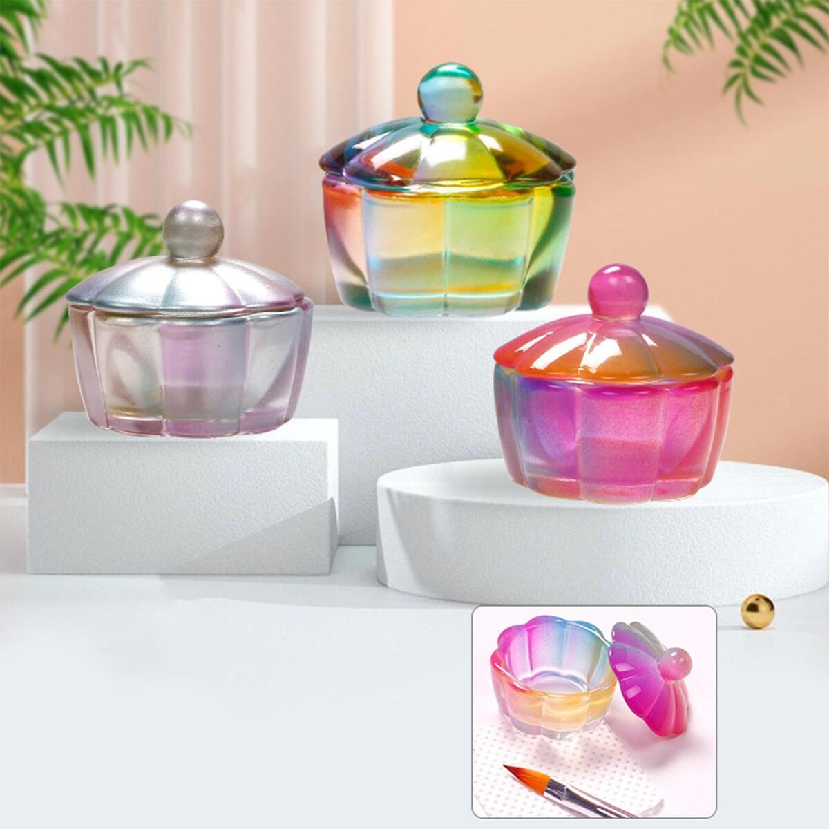 3Pcs Nail Art Crystal Glass Bowl Cup for Nail Salon  Glassware