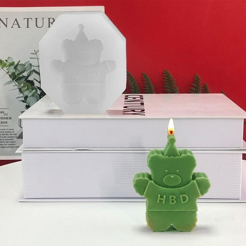 Creative Bear Shape Silicone Candle Mold DIY Home Ornaments Making Supplies