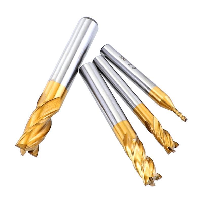 Straight Shank Drill Bit 11x 1.5-10mm 4 Flutes End Mill Bits for Wood Metal Tool