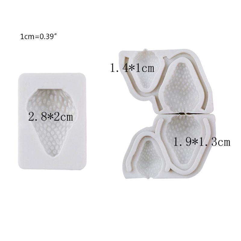 3 Pcs/Set Strawberry Fruit Silicone Mold Fondant Chocolate Candy Cake Clay Mould