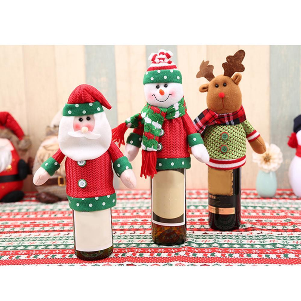 Christmas Decoration Beer Bottle Cover Knitting Wine Bottle Cover Old Man