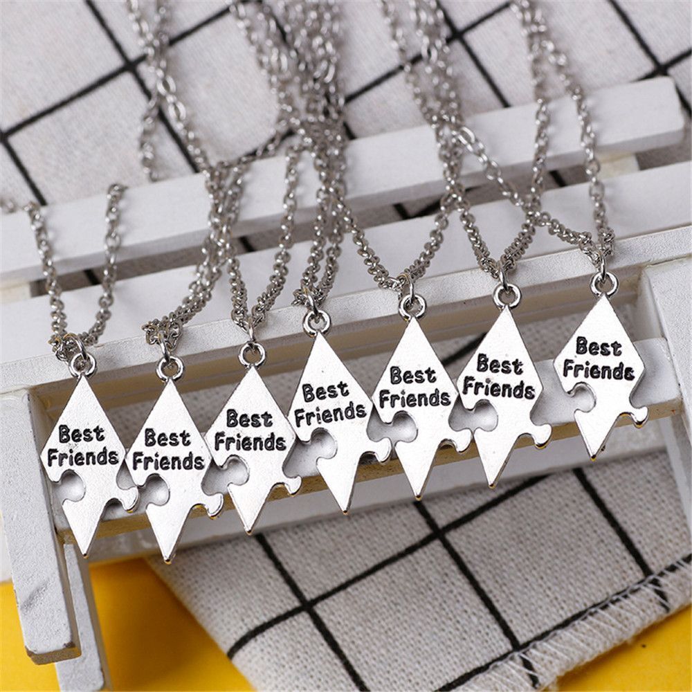 Pendant Bff Friendship Necklace Puzzle Piece Best Friend Necklace Stitching