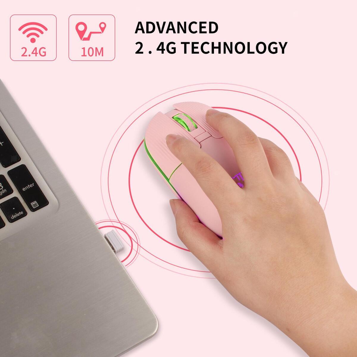 Optical Mouse Cordless Mice 3 Adjustable DPI with Receiver 2.4G for Office