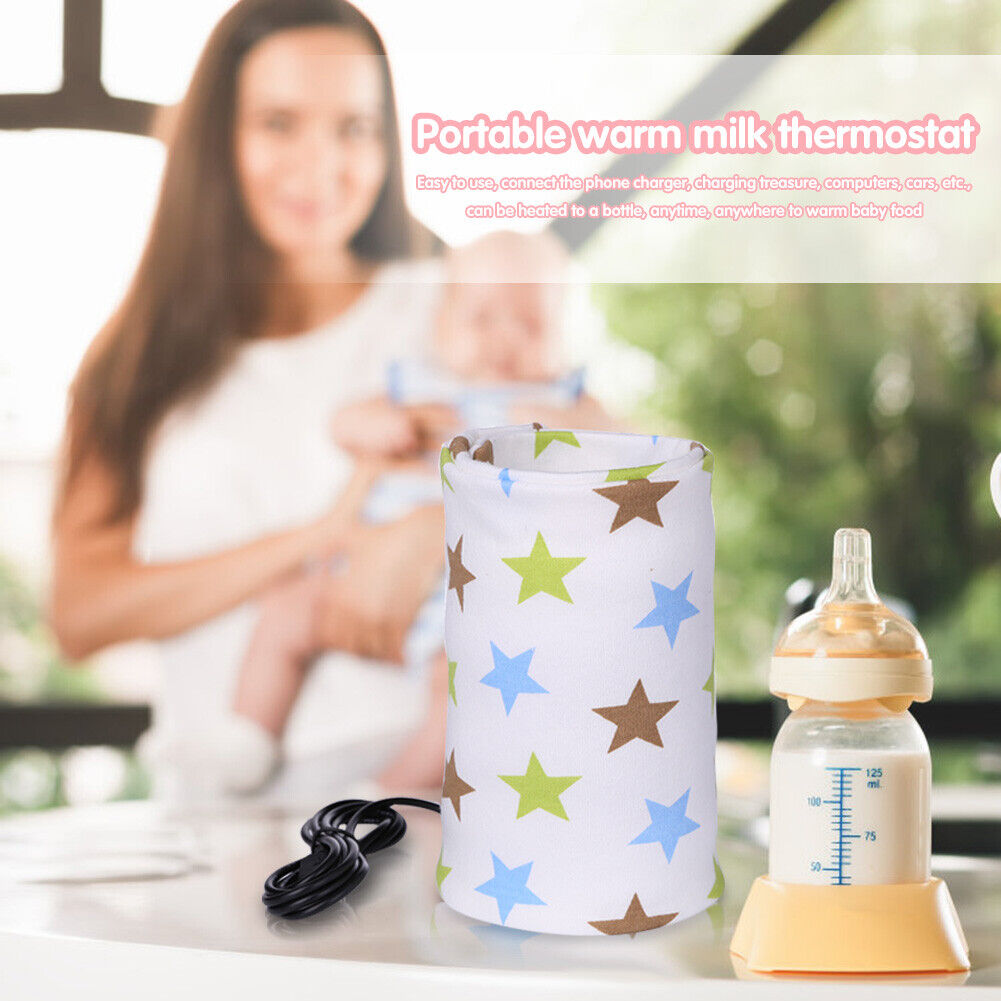 Baby Nursing Bottle Cover Warmer Heater USB Travel Cup Insulated Bag (B)