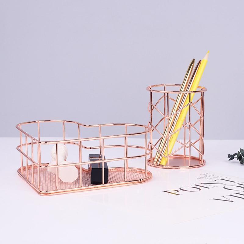 Heart Shape Makeup Storage Tray Cosmetic Organizer Holder Jewelry Display Tray