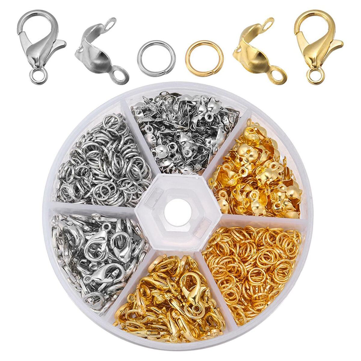 Mixed  Claw Clasps and Jump Rings Set 200 Pliers Supplies  Jump Rings