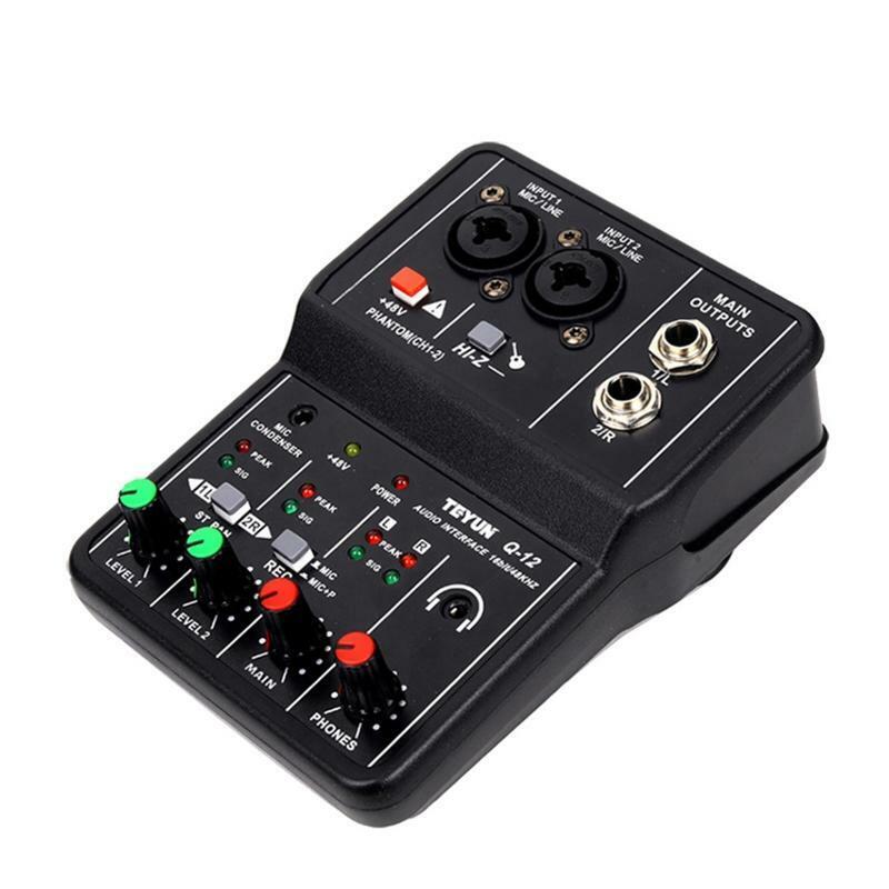 Live Sound Card Sound Mixer Noise Reduction Sound Card with Monitor Function