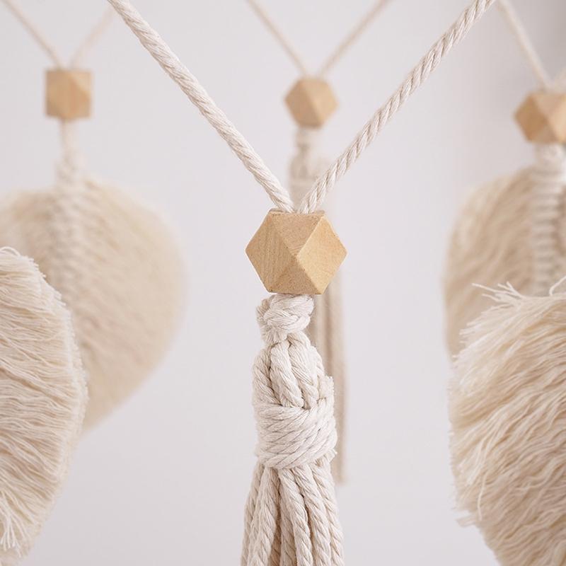 Bedroom Bedside Wall Decoration Leaves Tassel Hangings Photo Props for Children