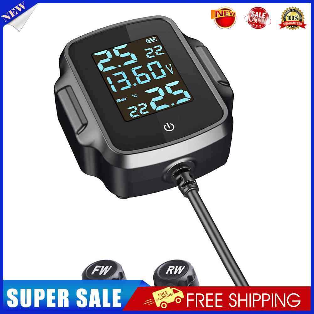 Motorcycle TPMS Tire Pressure Monitoring System with QC 3.0 USB Charger