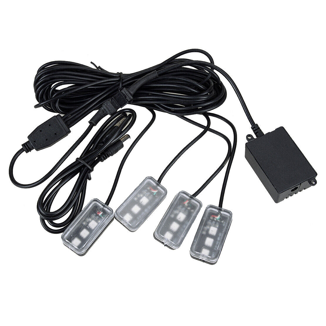 Car RGB USB 12 LED Light Strip Interior Atmosphere Neon Lamp Remote Control Hot