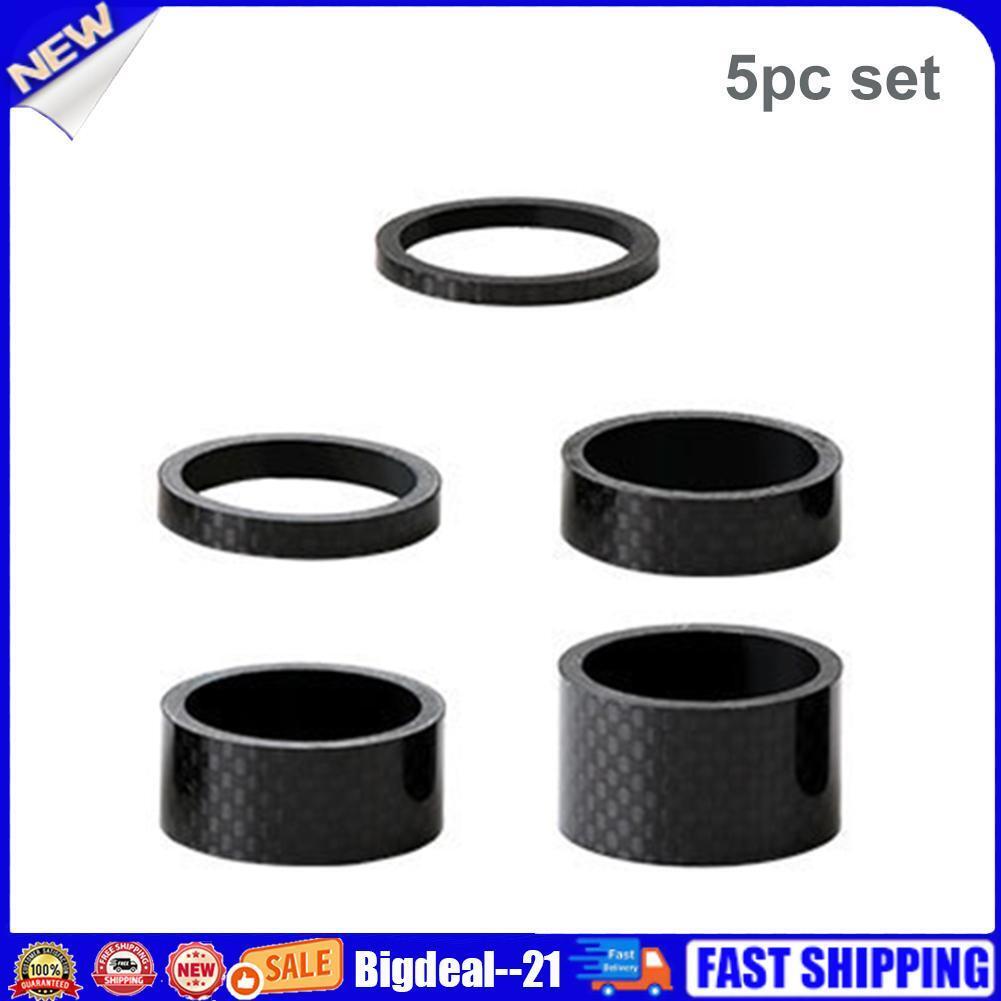 5pcs/set 28.6mm Carbon Fiber Washers MTB Bike Bicycle Headset Stem Spacers