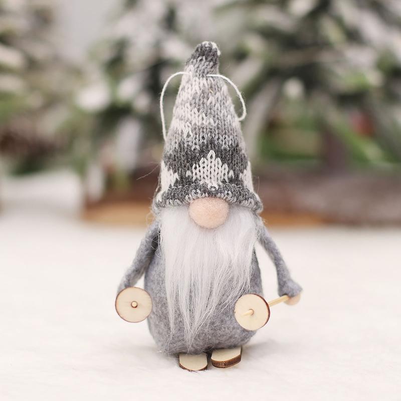 Christmas Striped Hat Hanging Gnome Pendant 4pcs/set Girls Boys Present Supplies