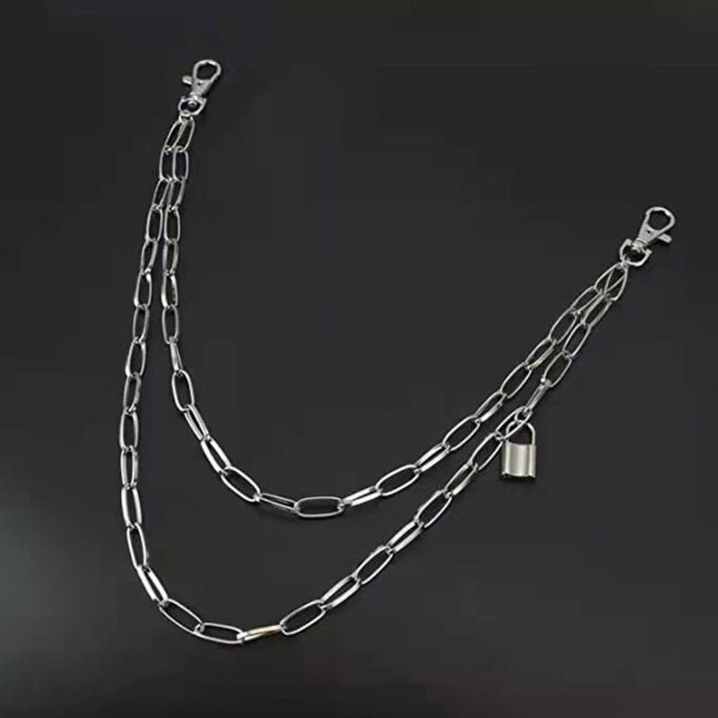 6 Pieces Pendant Pant Chain Women Multi Layer Street Metal Trousers Key Chain