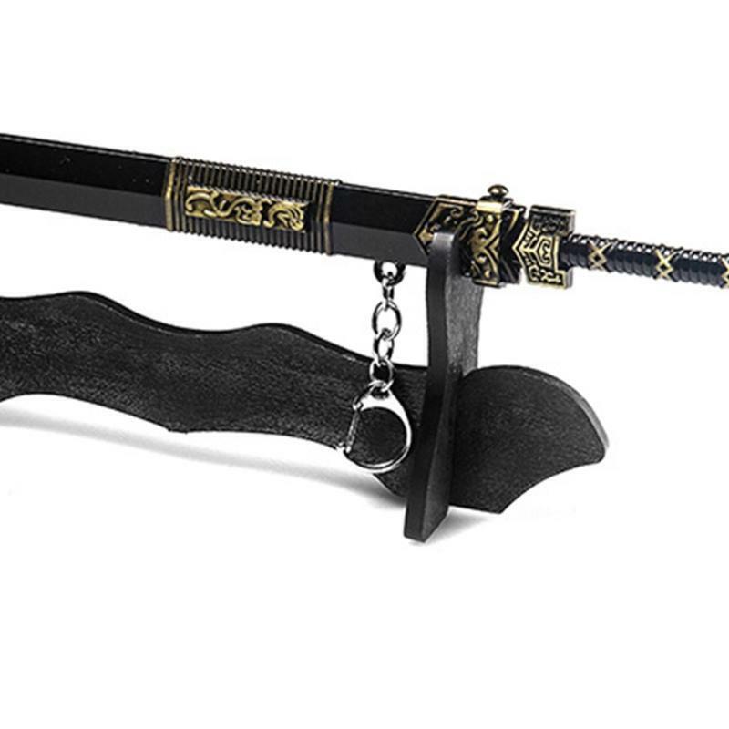 Black Sword Stand Portable Single Horizontal Plastic Display Stand Gift for Teen