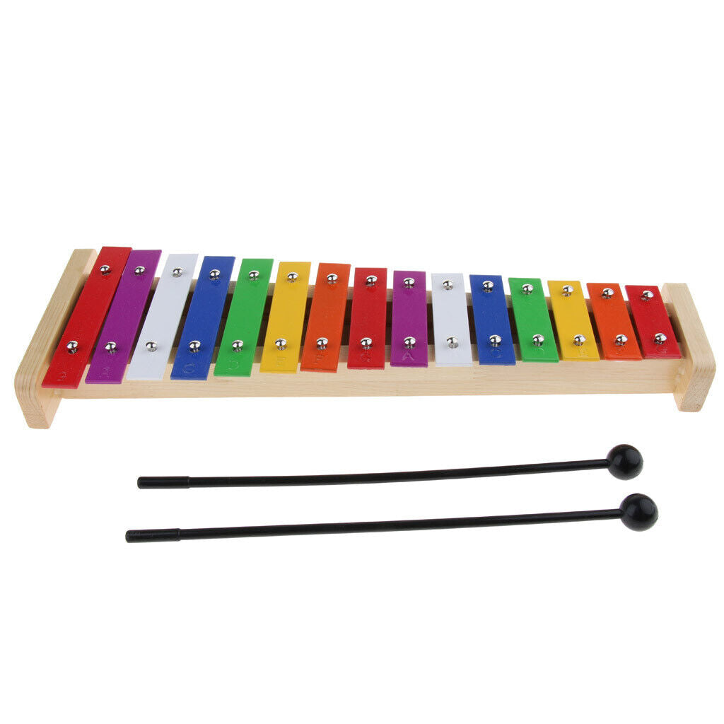 Wooden 15 Notes Xylophone  Percussion with Mallets for Children Music