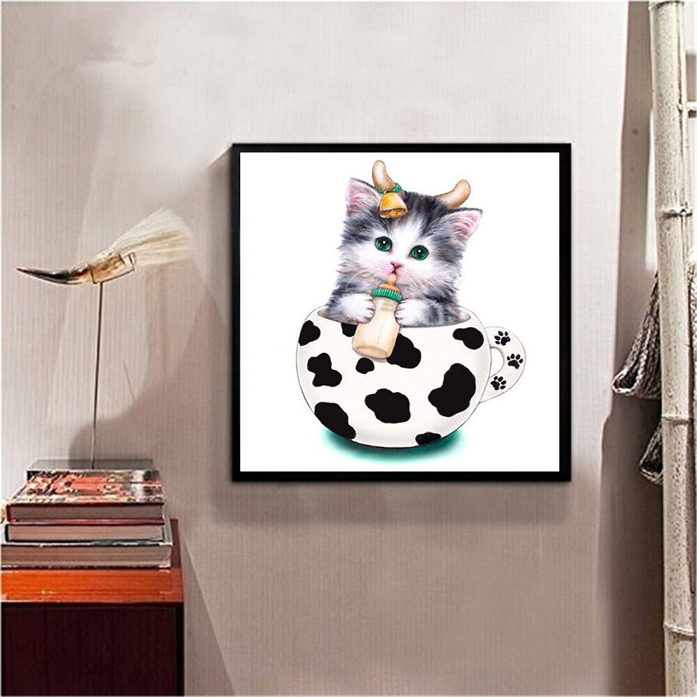 5D DIY Diamond Painting Cup Cat Baby Cross Stitch Embroidery Mosaic Kits