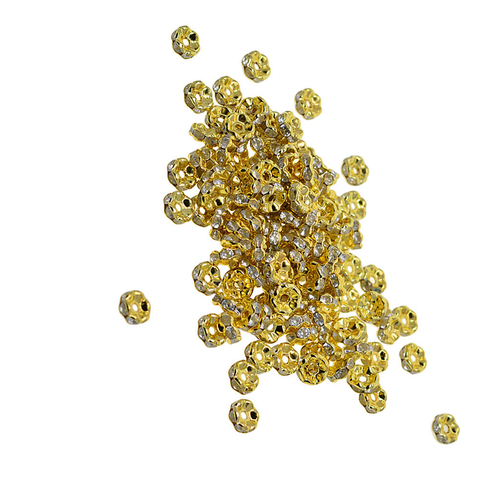200pcs 8x2mm Rhinestone Spacer  Rondelle  Jewelry DIY Findings