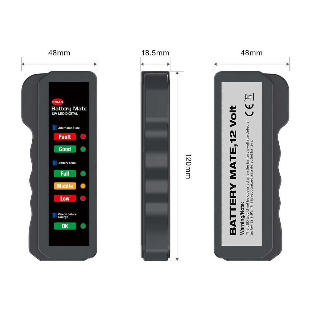 12V Battery Alternator Tester Battery Detector Diagnostic Tool Circuit Tester