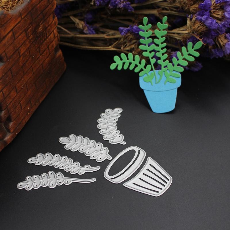 Flowerpot Cutting Dies Stencils Scrapbook Album Paper Card Embossing DIY Craft