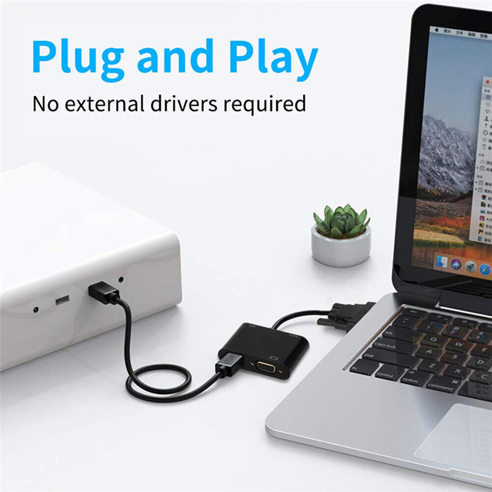 3 in 1 VGA to HDMI-Compatible Adapter+3.5mm Audio Jack+VGA Converter Set