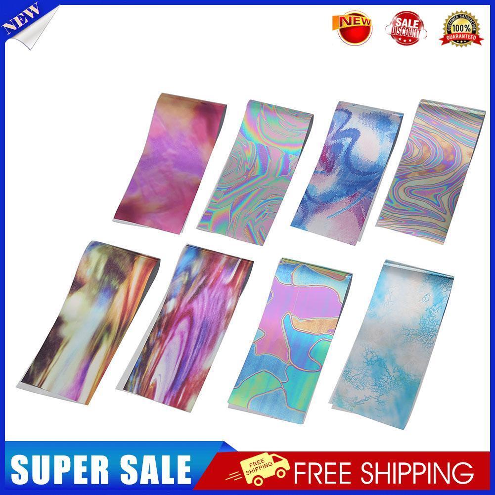 12pcs/set Starry Sky Shell Paper Transfer Print Gradual Ripple Nail Pasters