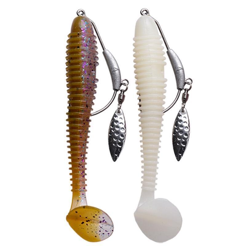 10pcs/set Fishing Lures Worm Soft Silicone T Tail Swimming Bass Bait 8.5cm 2.4g